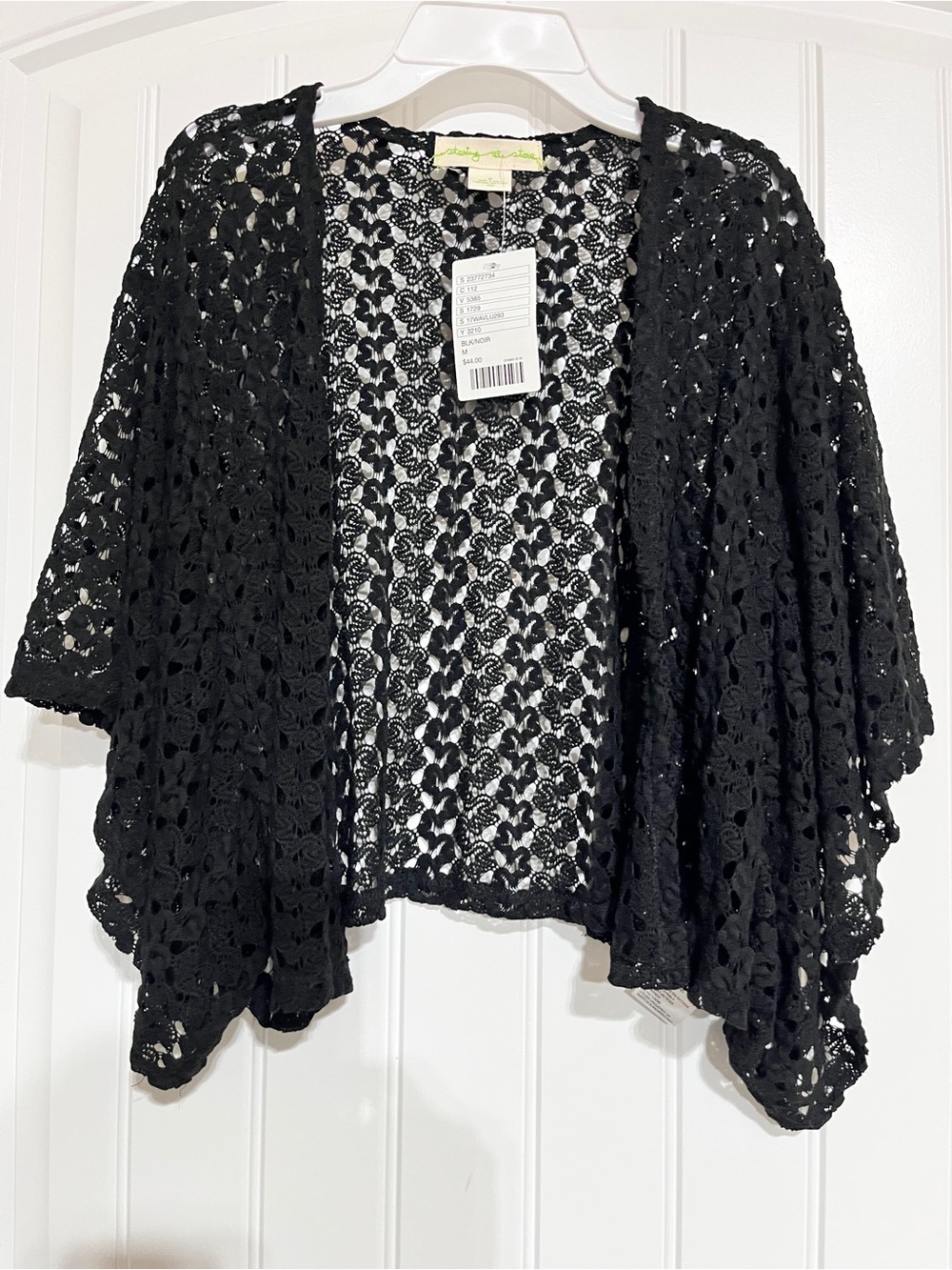 Staring at Stars Black Crochet Open-Front Shrug